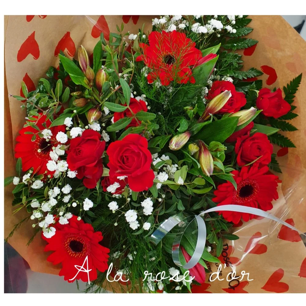 Bouquet Saint Valentin, par A La Rose d'Or, fleuriste à Narbonne