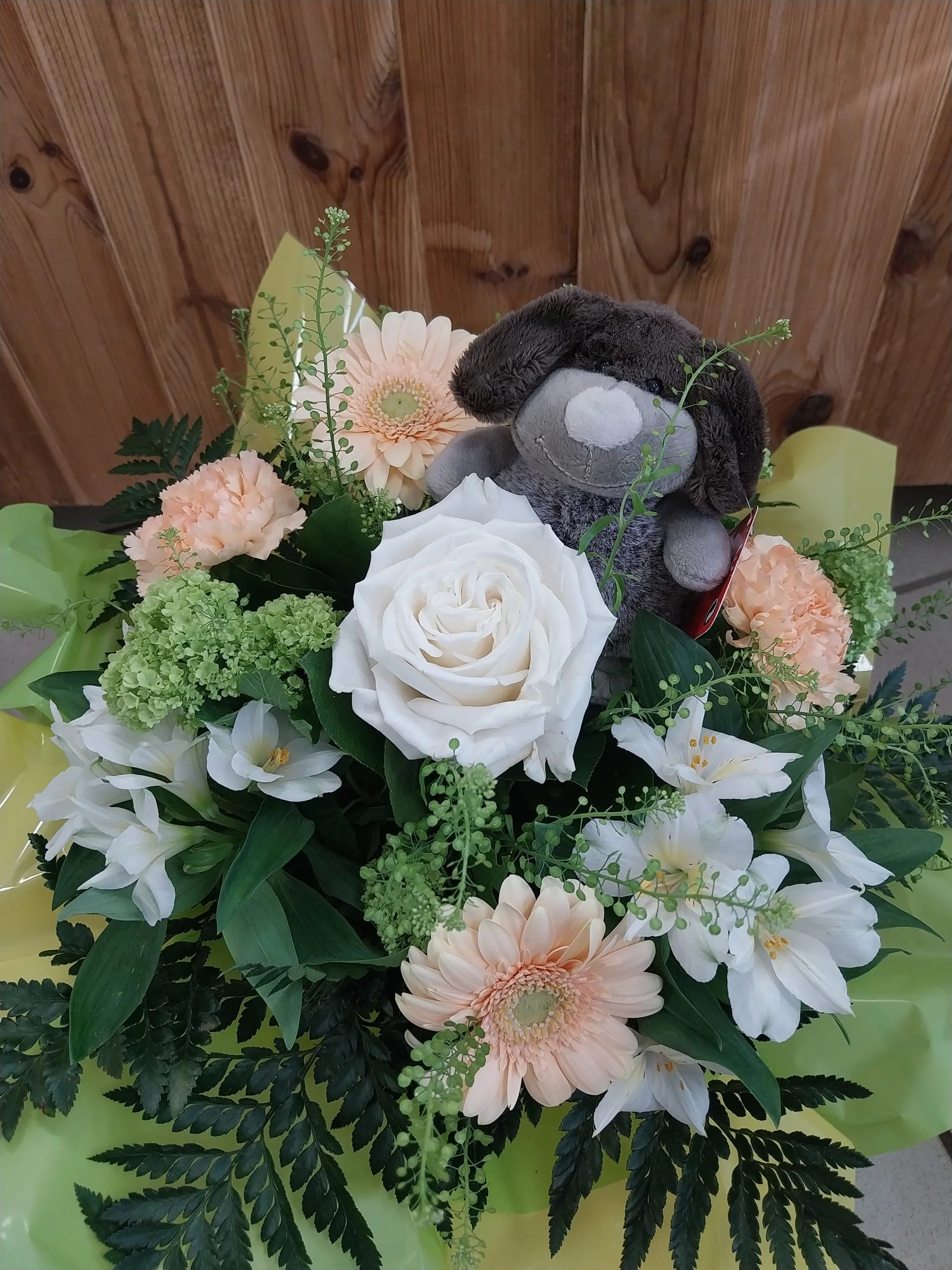 Berceuse florale (Bouquet Bulle), par Montluçon Fleurs, fleuriste à Montluçon