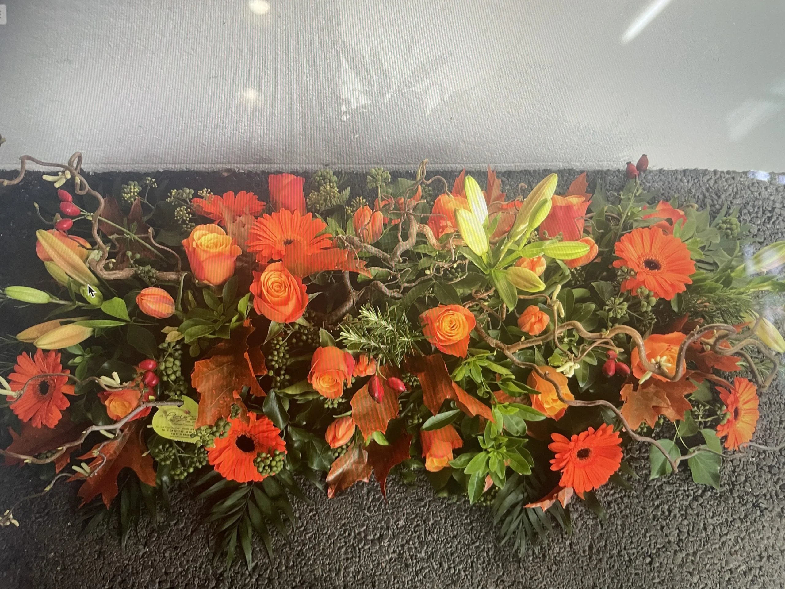 RAQUETTE COULEURS ORANGE, par A fleurs de peau, fleuriste à Les Mureaux