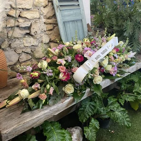 Raquette de Deuil, par Allard Fleurs, fleuriste à Antibes