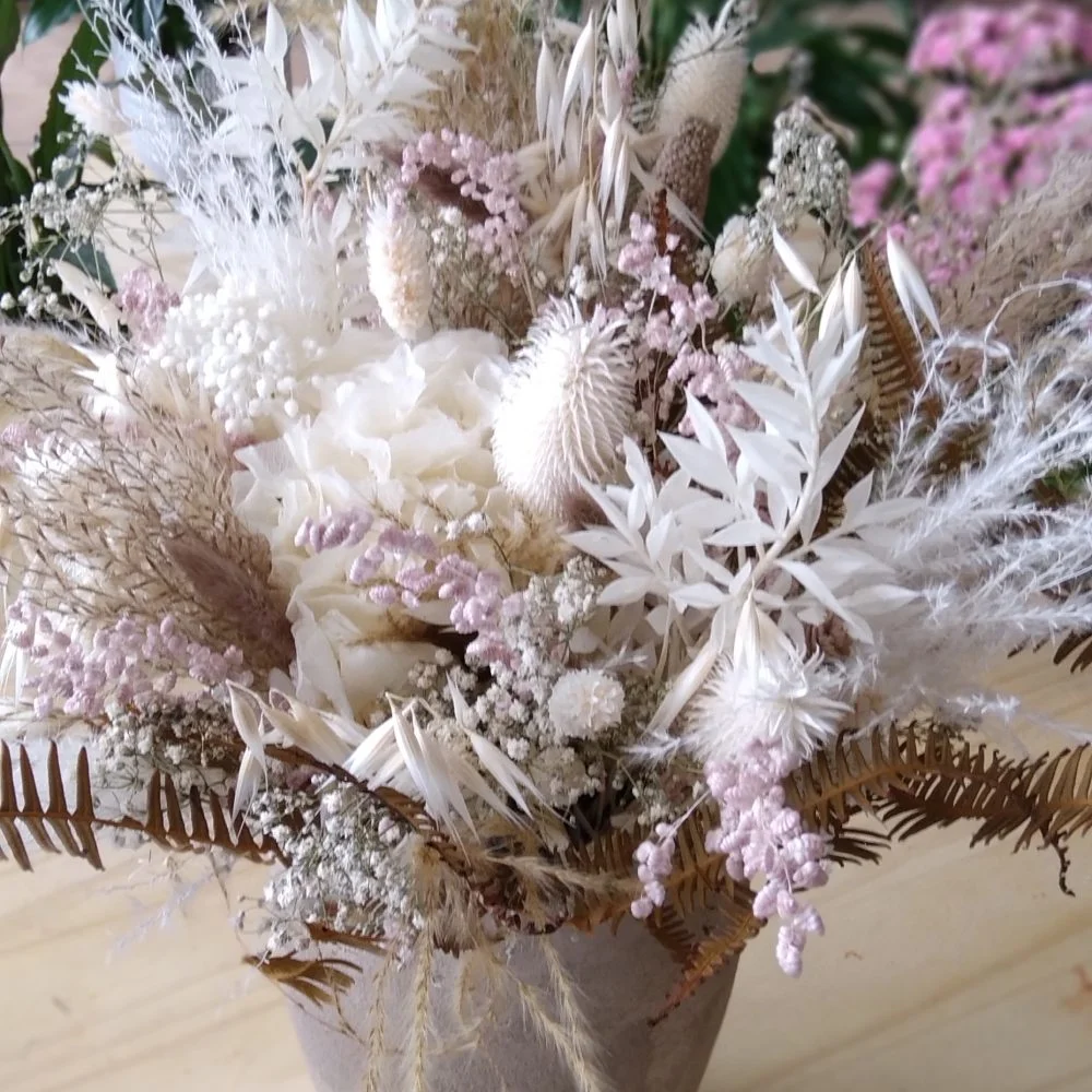 Bouquet de Fleurs Séchées, par Bonheur des fleurs, fleuriste à La Montagne