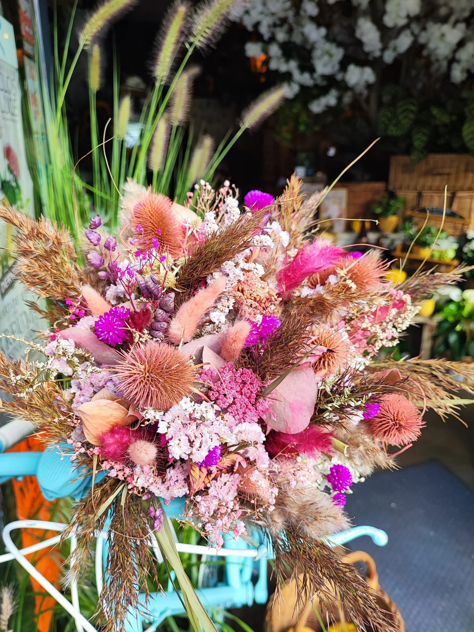 bouquet de fleurs séchées pastel, par L'ART Ô ZOIR, fleuriste à Tours