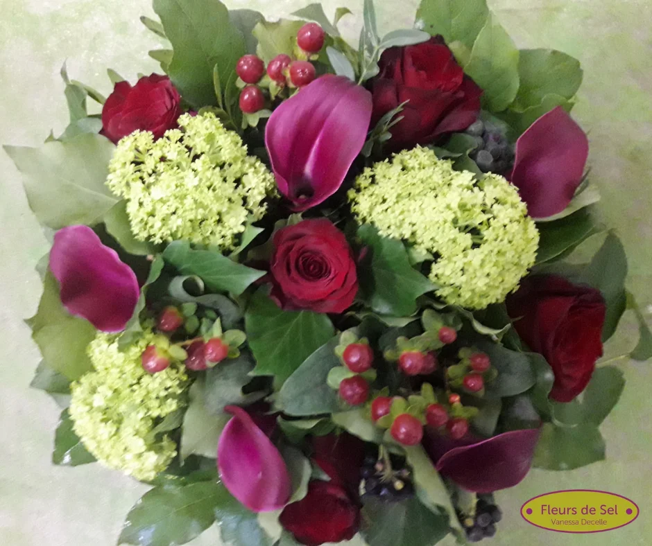Bouquet Amour/Saint-Valentin, par Fleurs de Sel, fleuriste à La Bruyère
