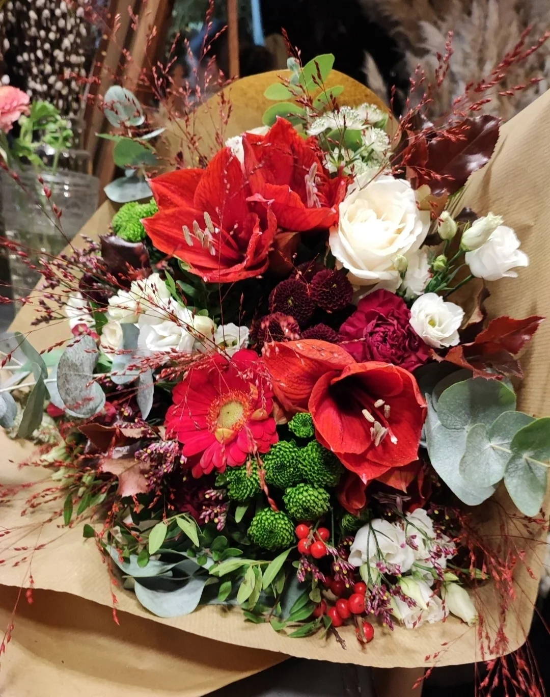 Bouquet Xmas, par L'ART Ô ZOIR, fleuriste à Tours