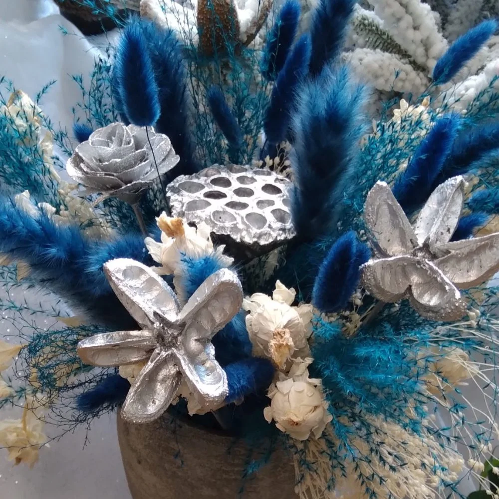 Bouquet de fleurs séchées, par Bonheur des fleurs, fleuriste à La Montagne