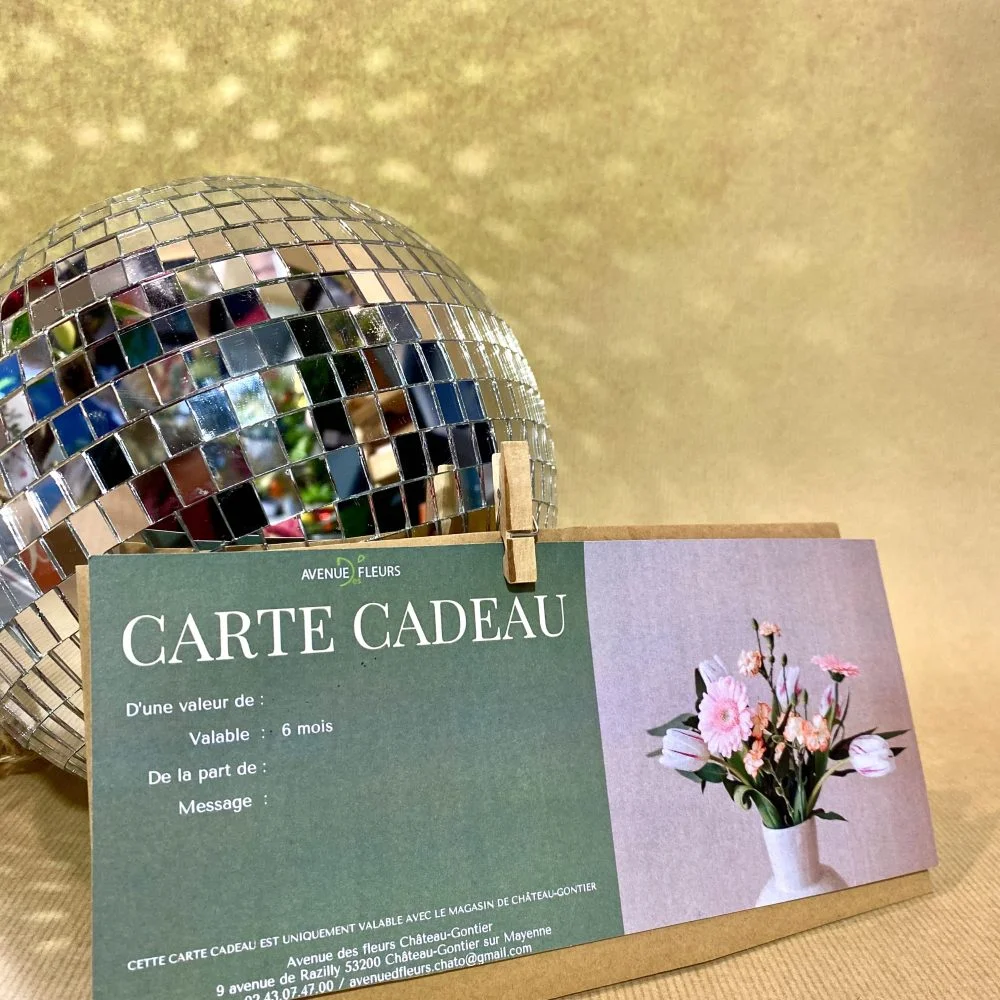 Carte Cadeau - Fleuri, par Avenue des Fleurs, fleuriste à Château-Gontier-sur-Mayenne