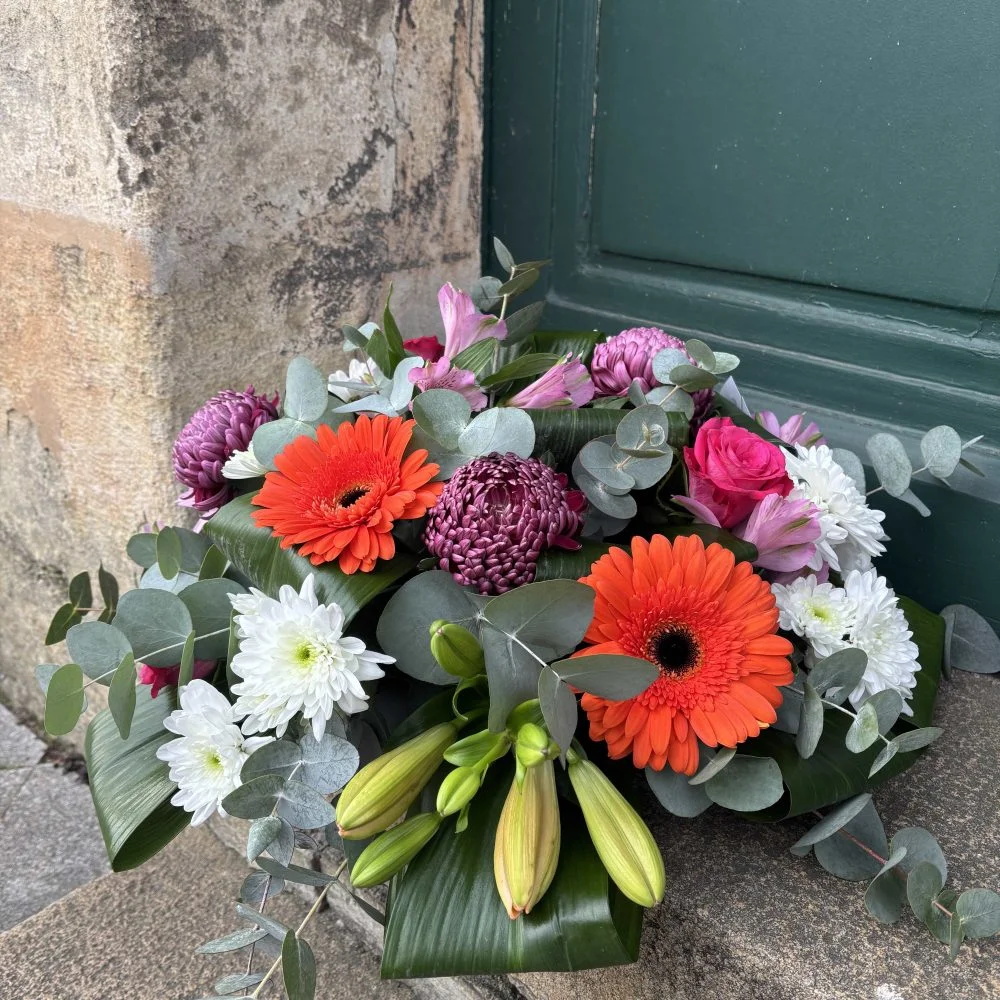 Coussin Deuil, par Avenue des Fleurs, fleuriste à Château-Gontier-sur-Mayenne