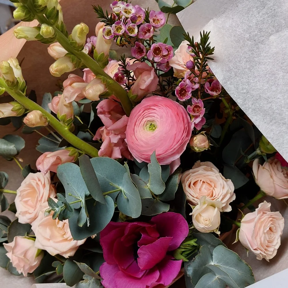 Bouquet camaïeu, par Gaïa, fleuriste à Ondres