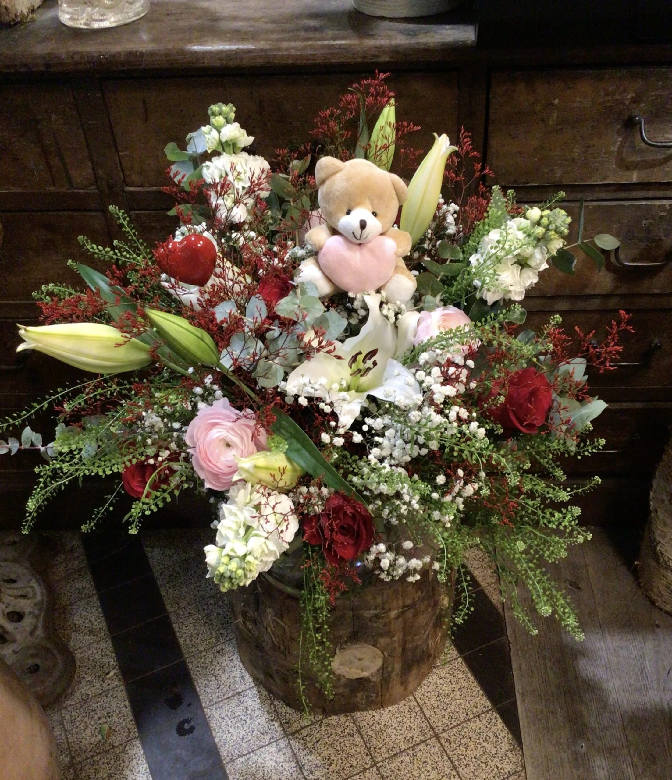 Bouquet romantique de Saint-Valentin, par Maison Stéphane Bellot, fleuriste à Paris