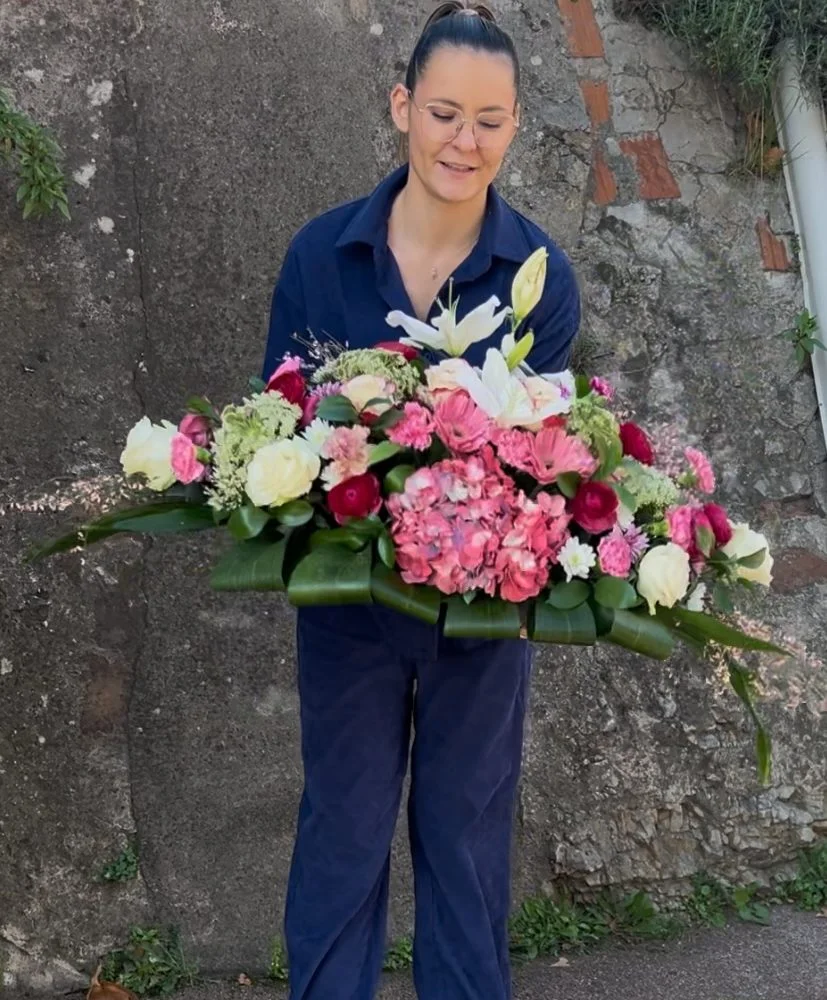 Composition Deuil, par Ma boutique fleurie, fleuriste à Ollioules