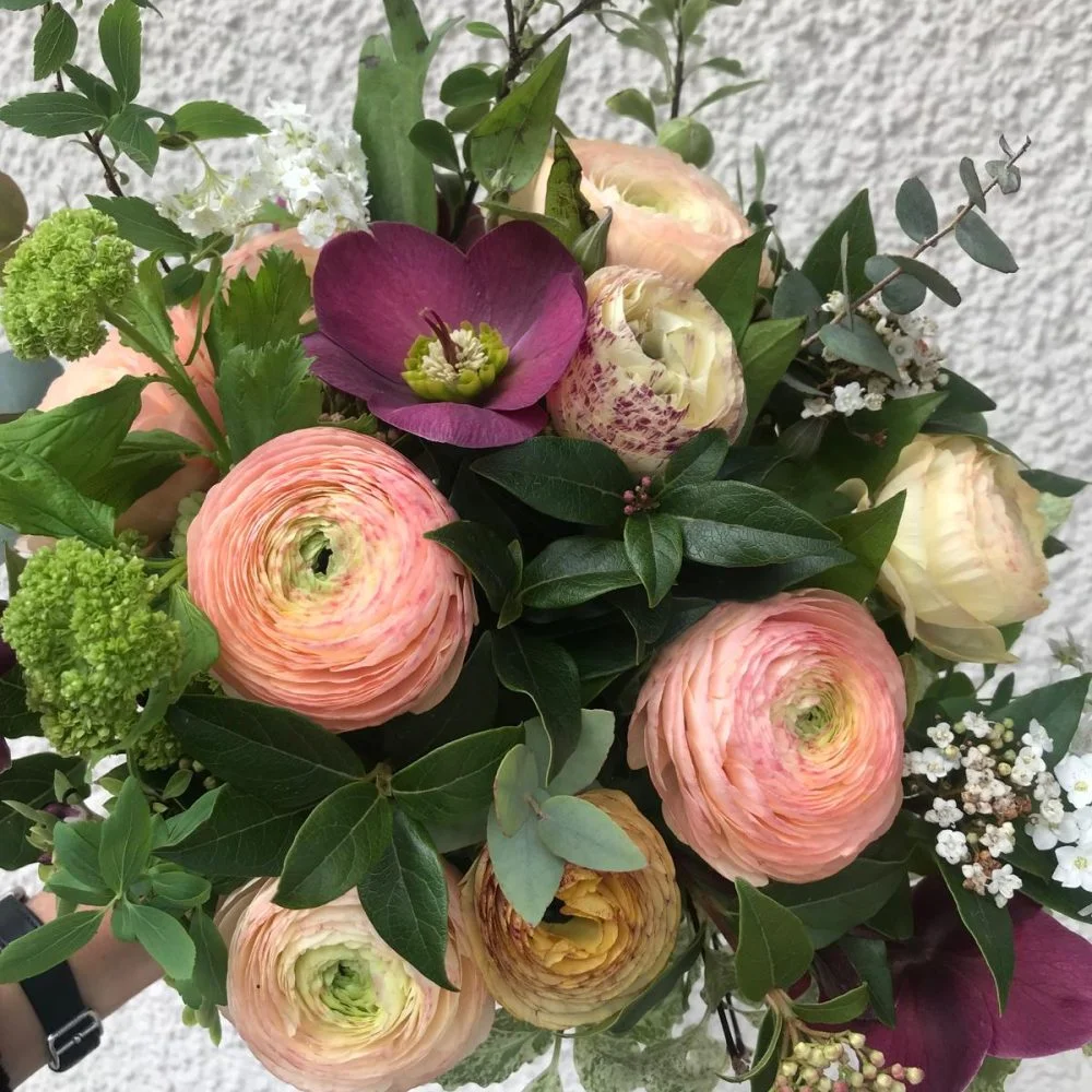 Bouquet Saint-Valentin fleurs françaises, par 15 Au Jardin, fleuriste à Bièvres