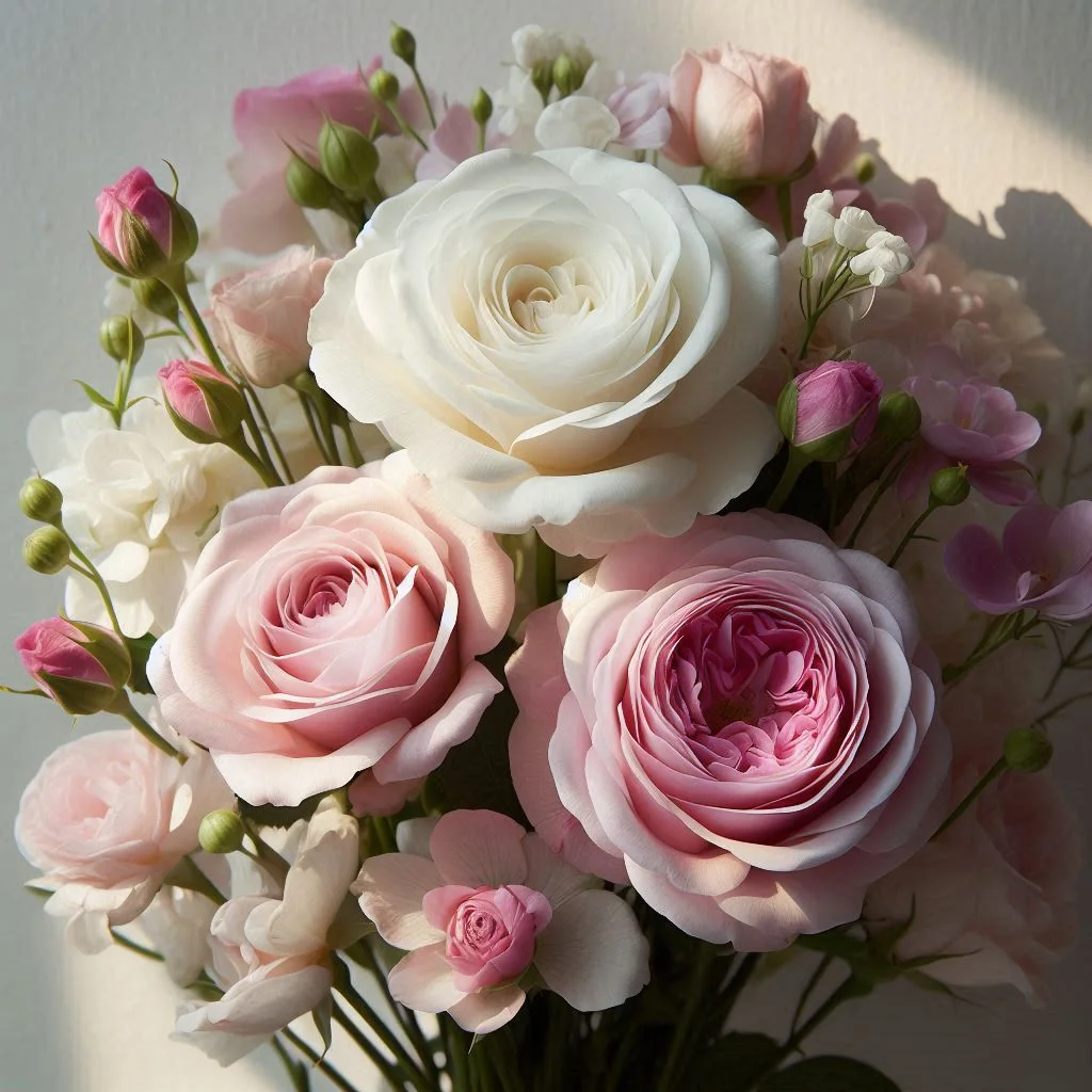 Bouquet De Rose À L&rsquo;Unité (50cm) teinte pastel, par Art Végétal, fleuriste à Corbas