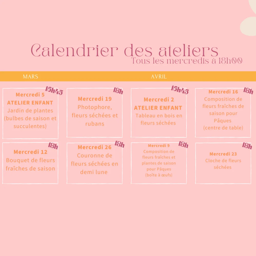 Bon cadeau pour atelier floral, par Gaïa, fleuriste à Ondres