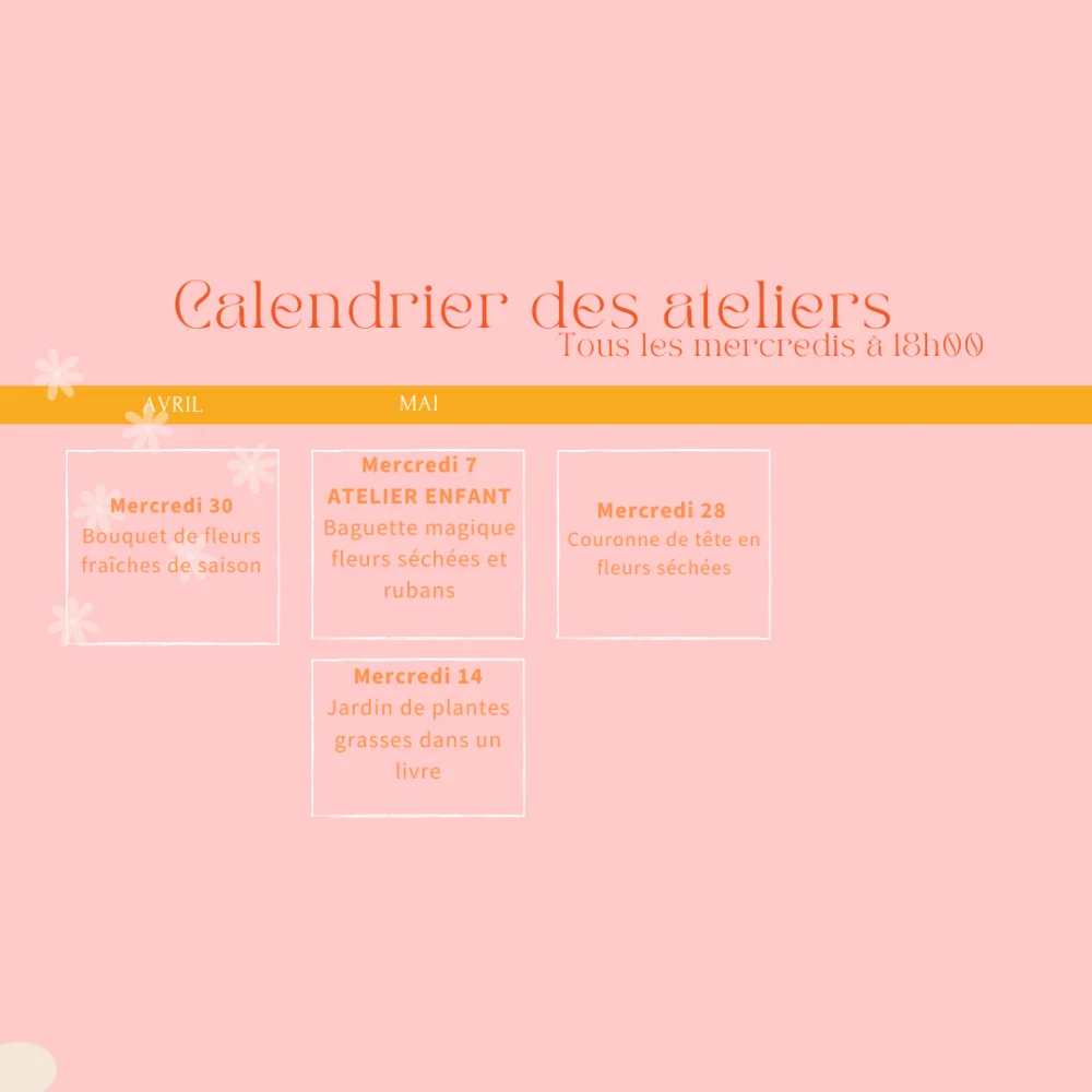Bon cadeau pour atelier floral, par Gaïa, fleuriste à Ondres