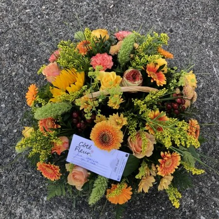 Gerbe de Deuil, par Côté Fleuri, fleuriste à Pau