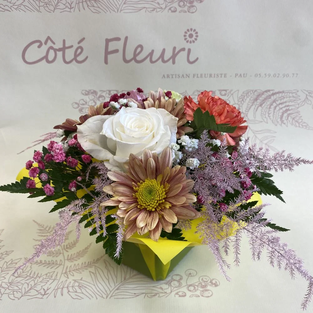 Composition Remerciements, par Côté Fleuri, fleuriste à Pau