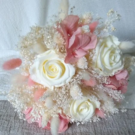 Bouquet Mariage Fleurs Séchées, par Bonheur des fleurs, fleuriste à La Montagne