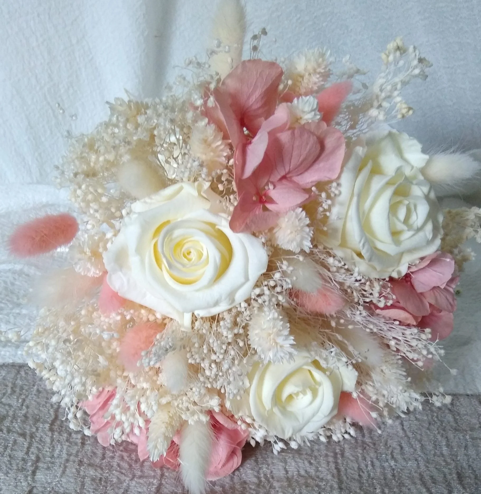 Bouquet Mariage Fleurs Séchées, par Bonheur des fleurs, fleuriste à La Montagne