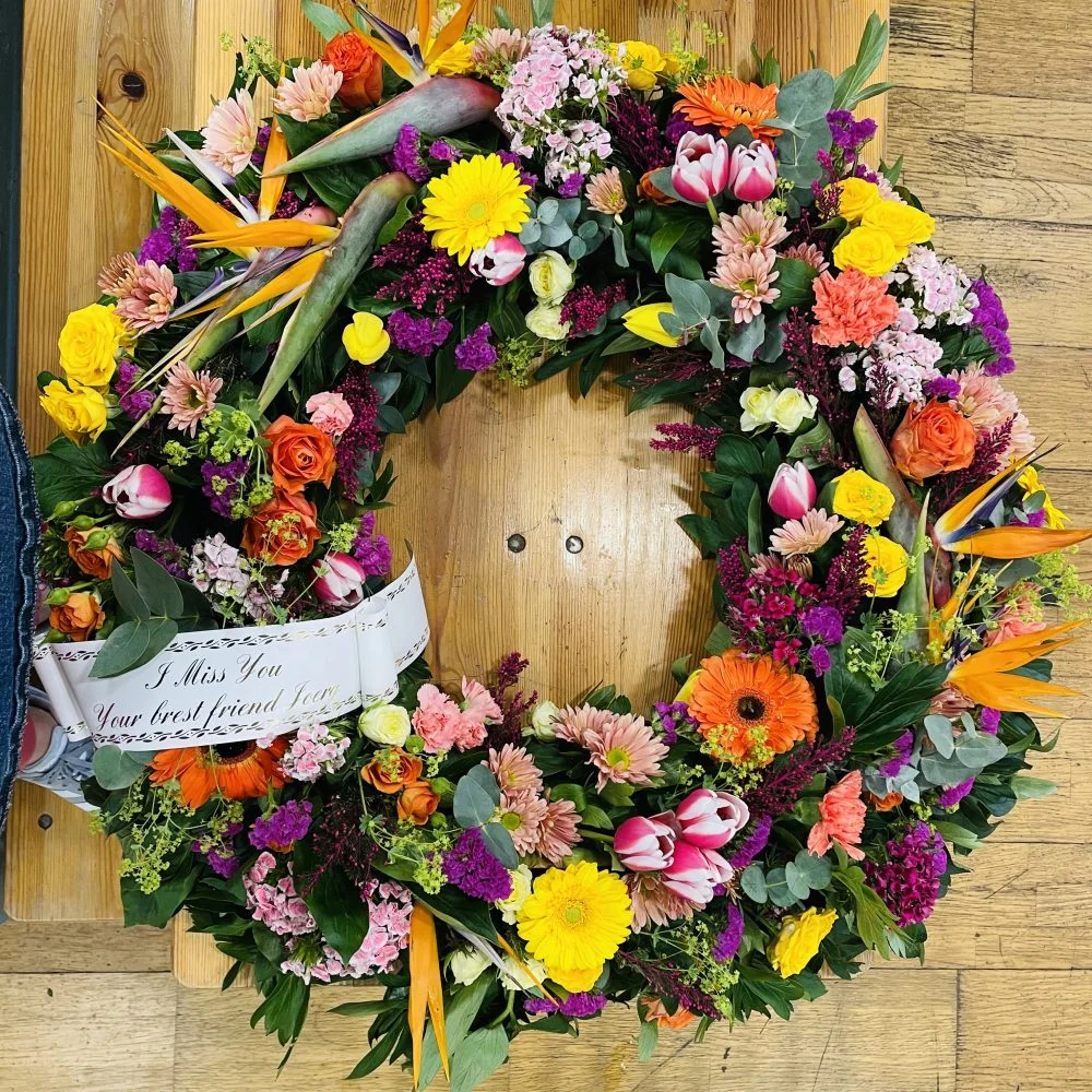 Couronne de fleur, par Pom'Violette, fleuriste à Gex