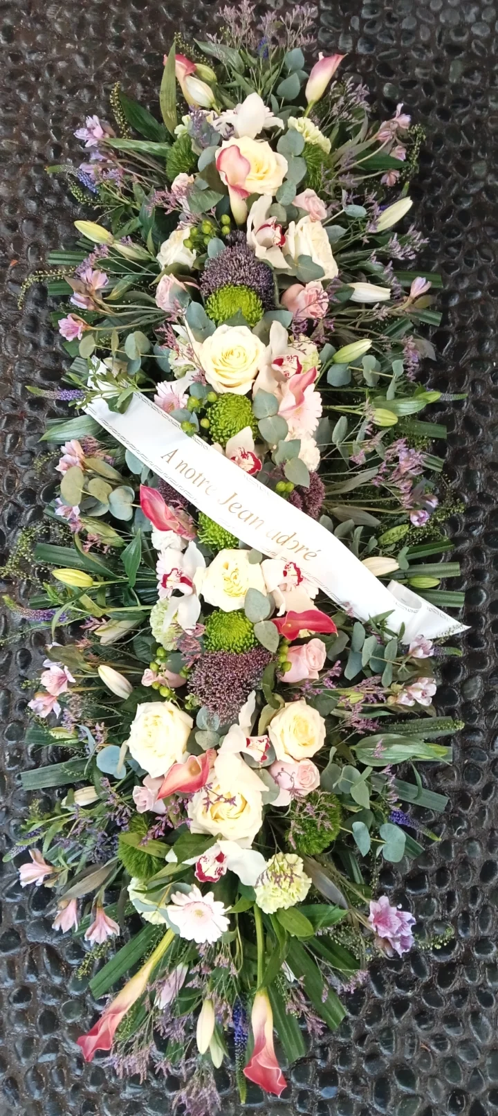 RAQUETTE DE DEUIL, par Lili la main verte, fleuriste à Talence