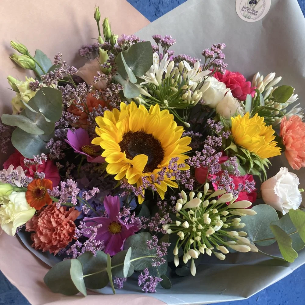 Bouquet Été, par Atelier Floral du Mondelot, fleuriste à Saint-Sernin-du-Plain