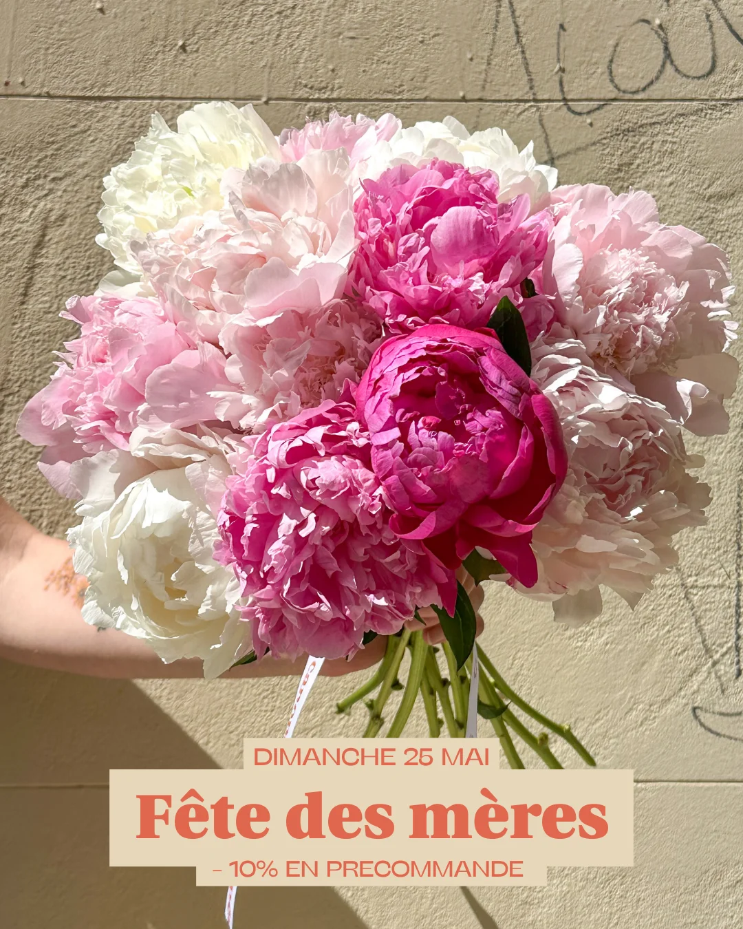 Bouquet Fête des Mères – Brassés de Pivoines du Var, par Canopée Marseille, fleuriste à Marseille