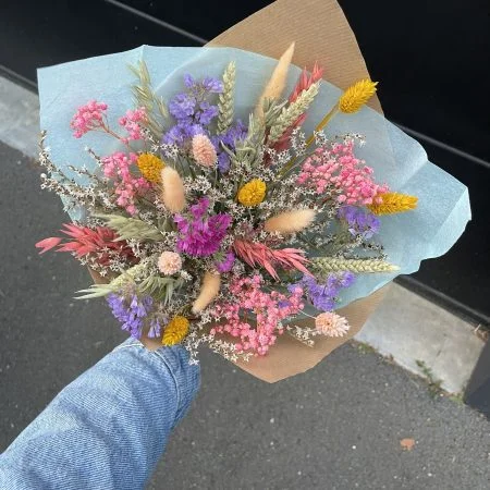 Bouquet de fleurs séchées, par Les Imparfaites, fleuriste à Cesson-Sévigné