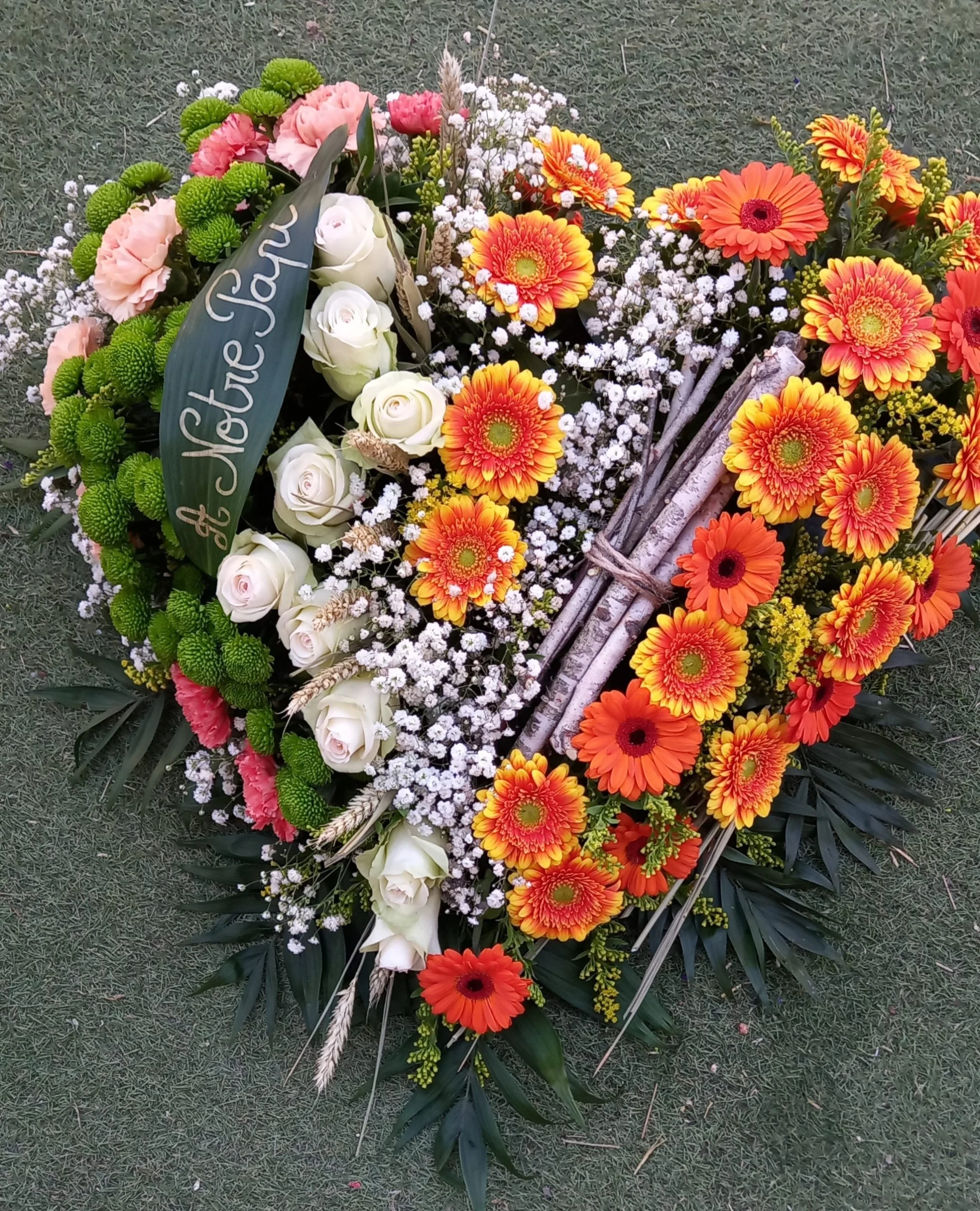 Coeur deuil, par Vert L'Envie Artisan Créatrice, fleuriste à Castillonnès