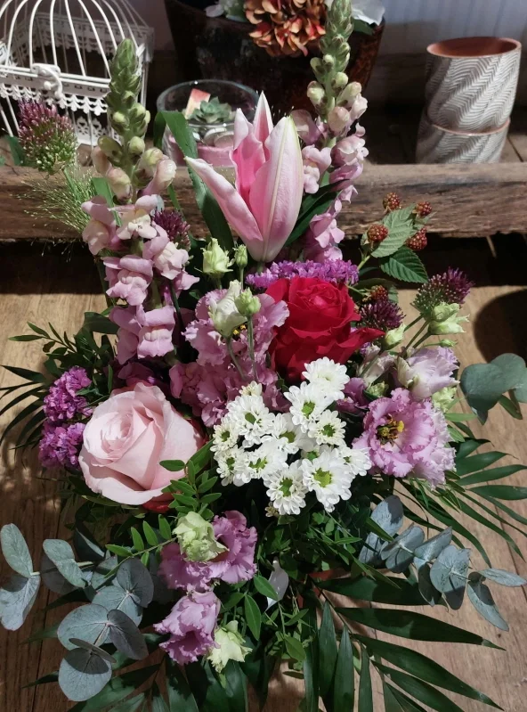 Bouquet bulle éclaté, par La Rose de Cascia, fleuriste à Vendeville