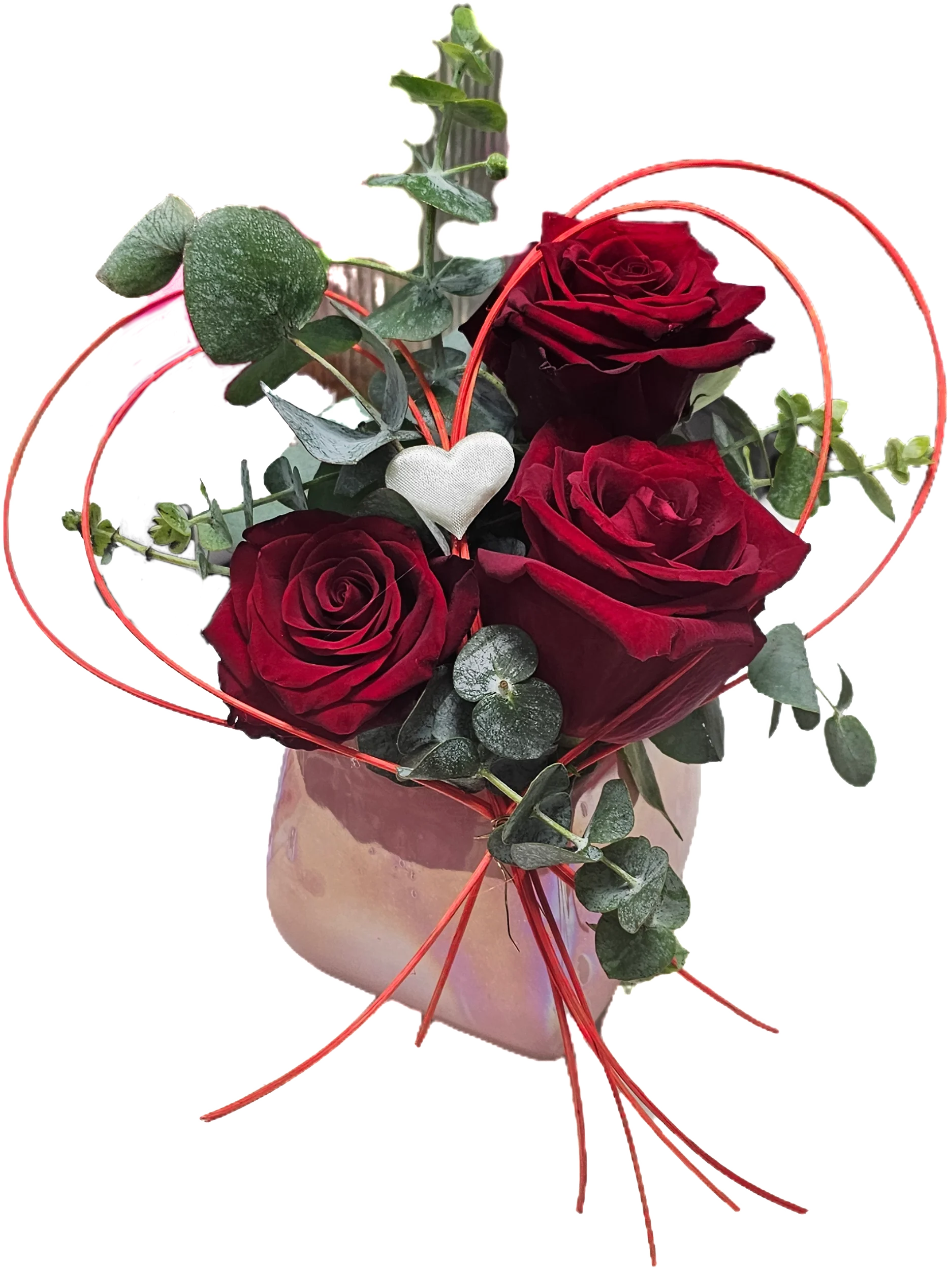 Compo rose d&rsquo;amour, par Ti Fleur Lakour, fleuriste à Saint-Joseph