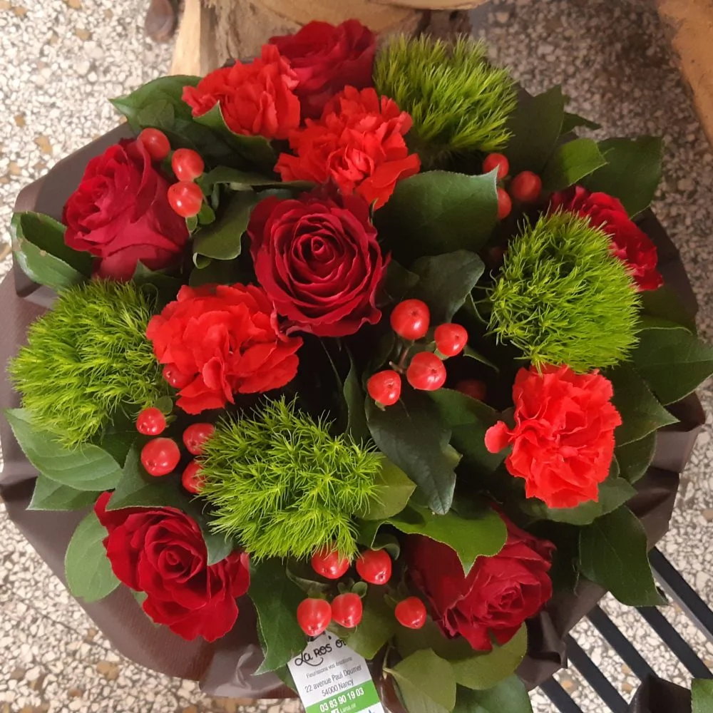 SAINT VALENTIN rouge & vert, par La Ros'oir, fleuriste à Nancy