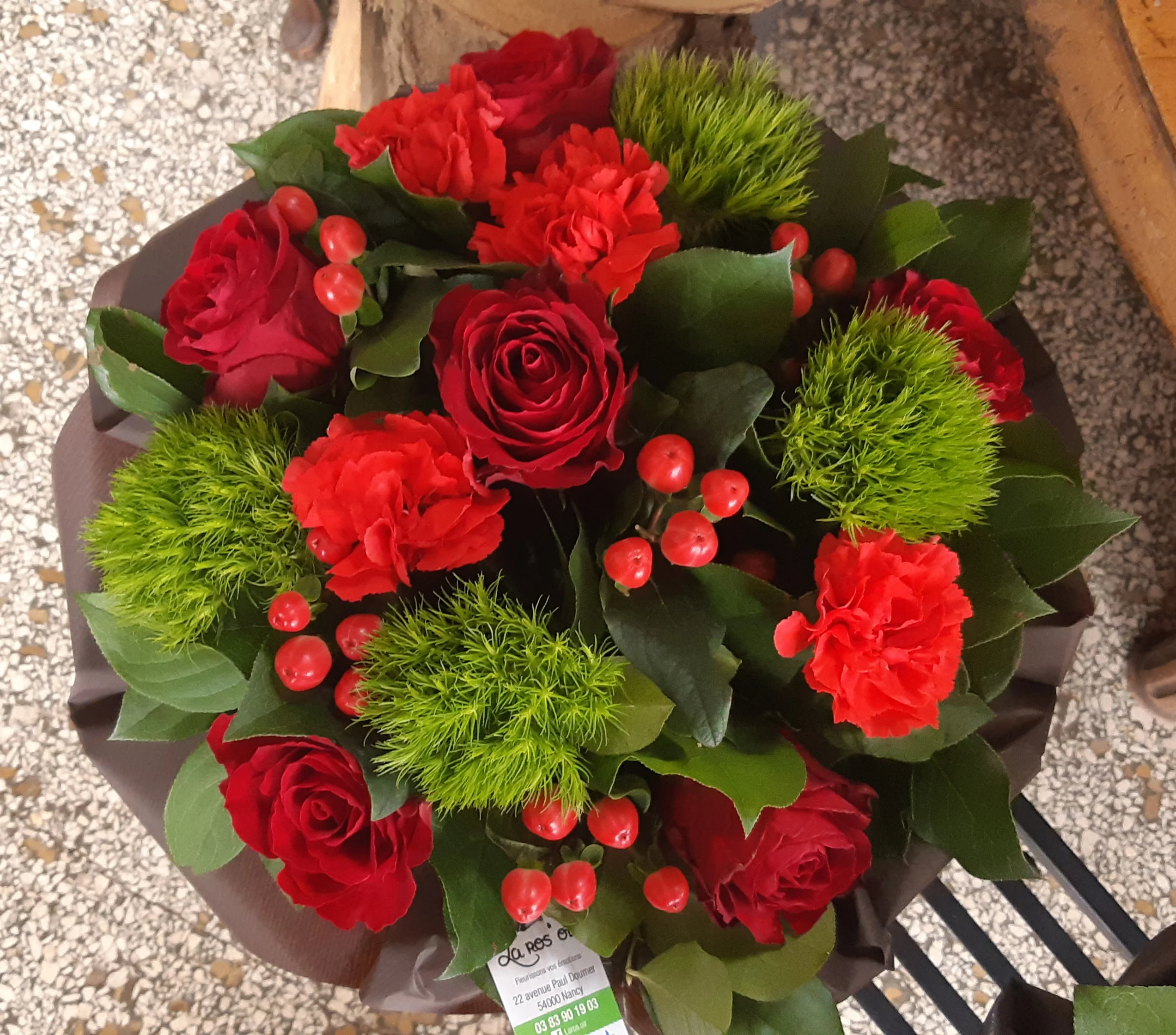 SAINT VALENTIN rouge & vert, par La Ros'oir, fleuriste à Nancy