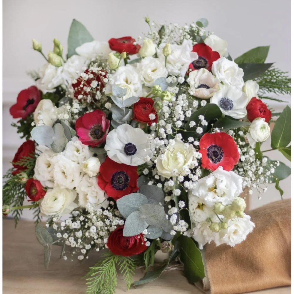 Bouquet d'Anémones, par Les fleurs de Célony, fleuriste à Aix-en-Provence
