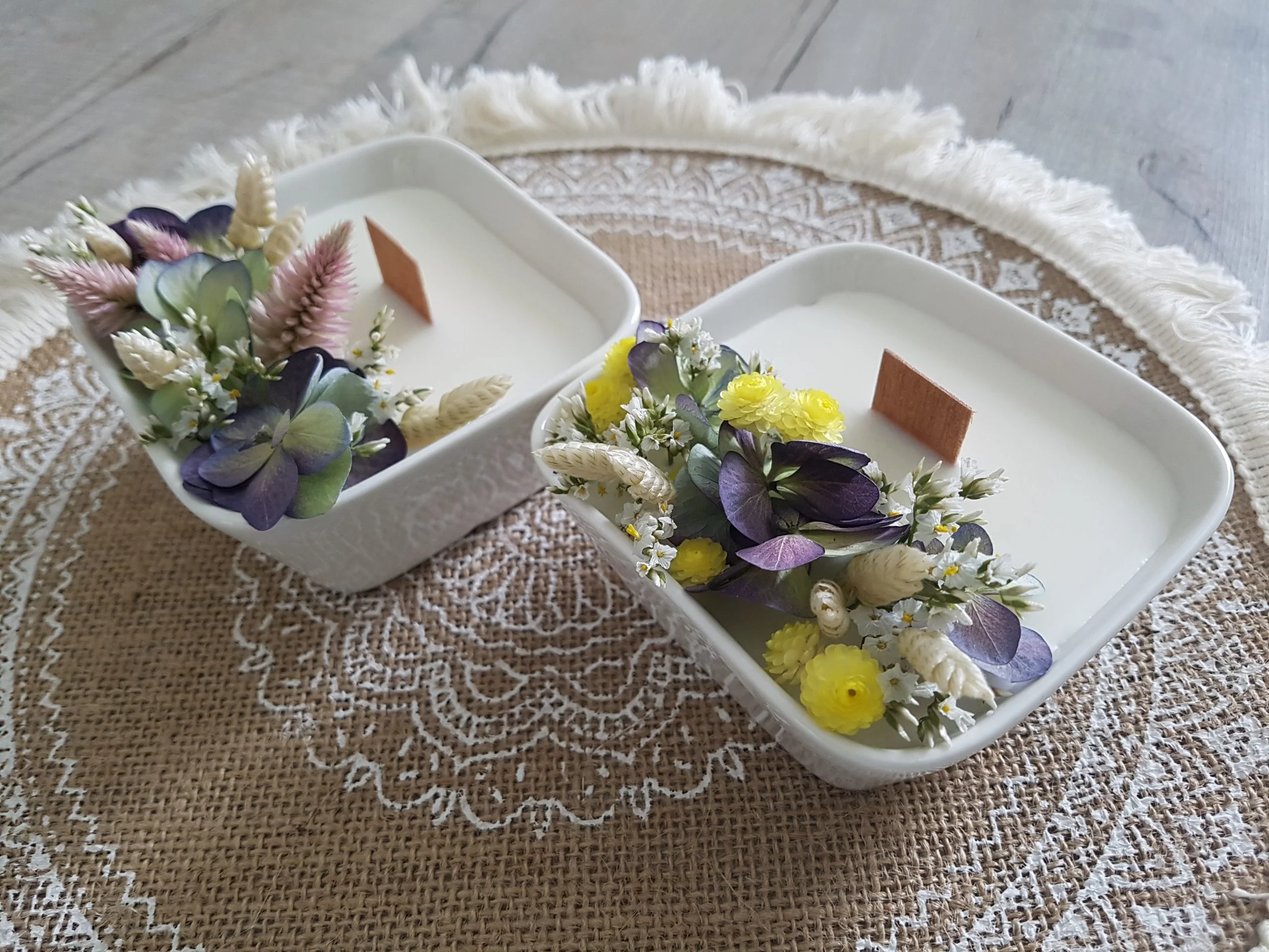 Bougie naturelle cire de soja, par Atelier Pétales Sauvages, fleuriste à Agey