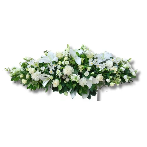 Dessus de cercueil « Jade », par Fleurs et Pétales, fleuriste à Bordeaux