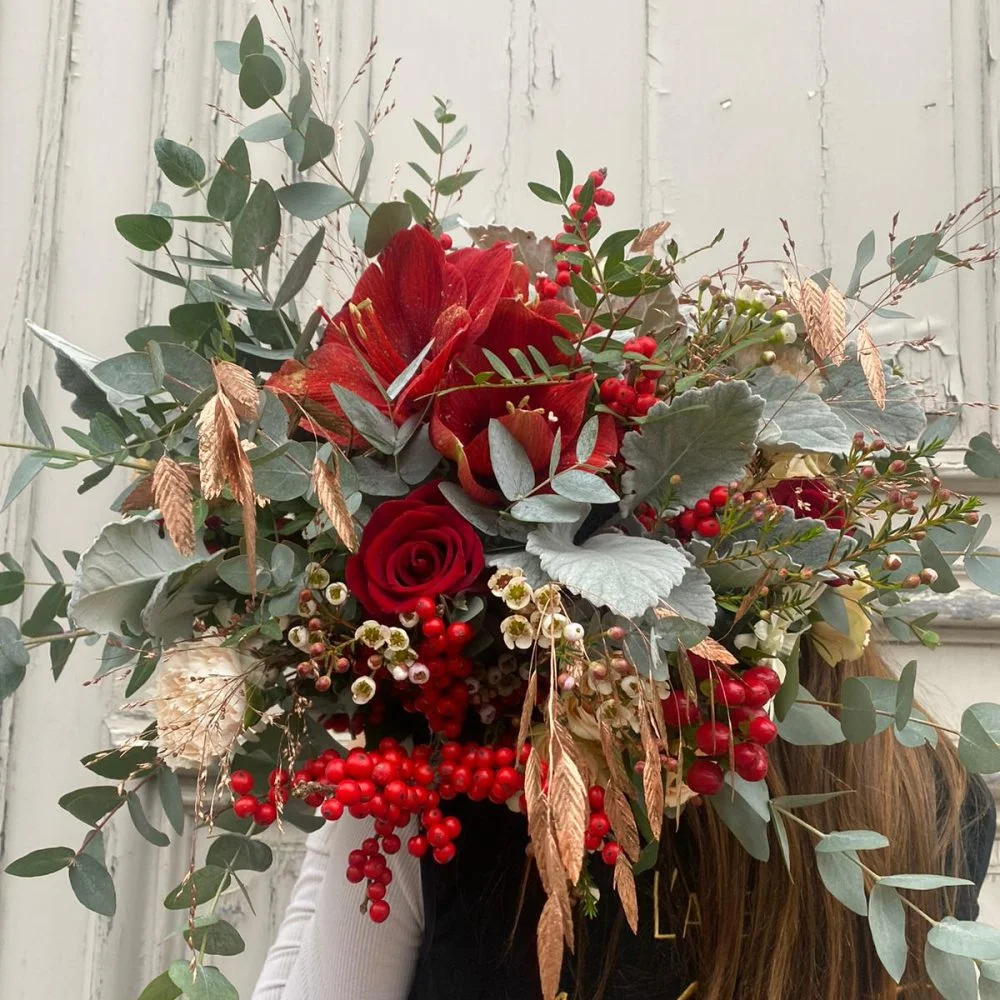 Bouquet de Noël, par Atelier Armelle Alleton, fleuriste à Le Mans