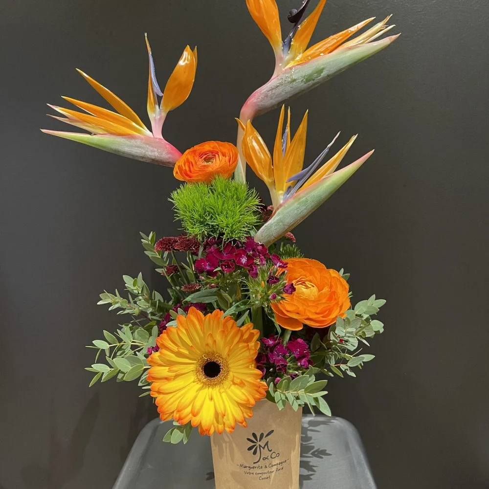 Bouquet Remerciements, par Marguerite et compagnie, fleuriste à Cusset