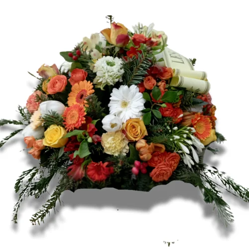 Coussin rond « Bali », par Fleurs et Pétales, fleuriste à Bordeaux