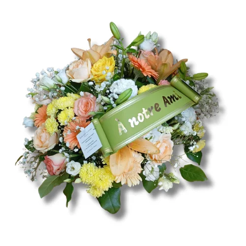 Coussin rond « New Delhi », par Fleurs et Pétales, fleuriste à Bordeaux