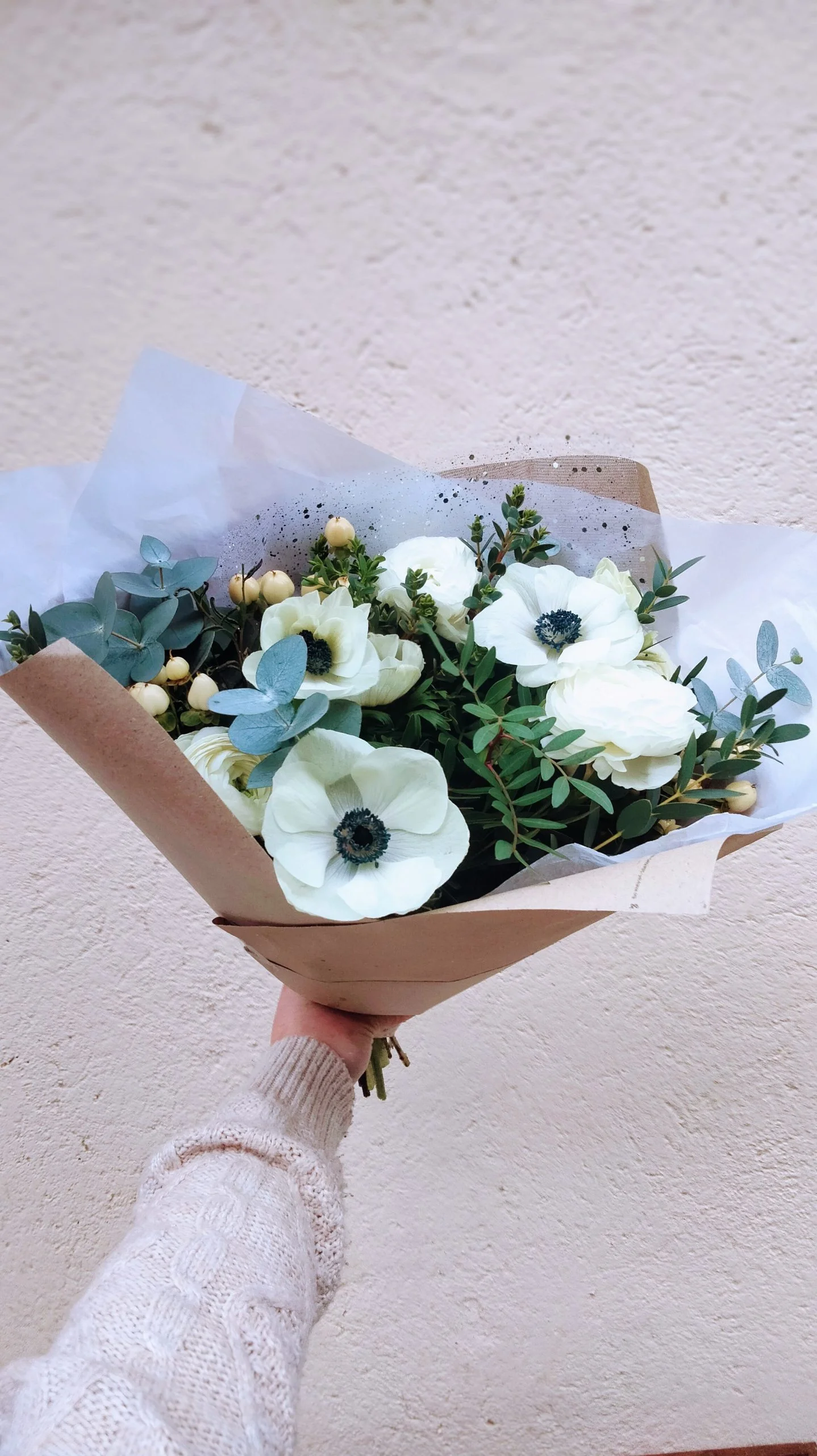 Bouquet d&rsquo;Anémones, par Atelier Cotylédon, fleuriste à Quimper