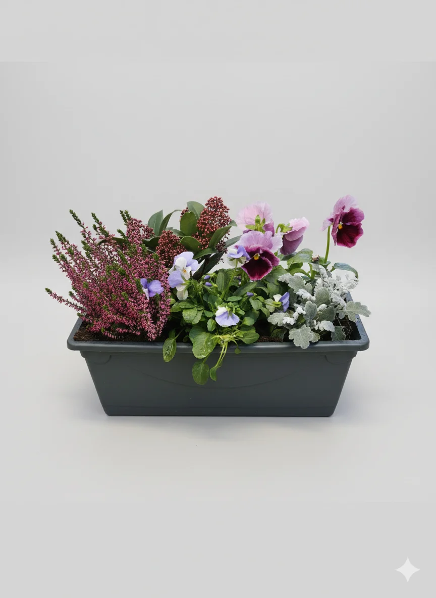 Jardinière plantes d&rsquo;hiver, par La Nature en Fleurs, fleuriste à Toul