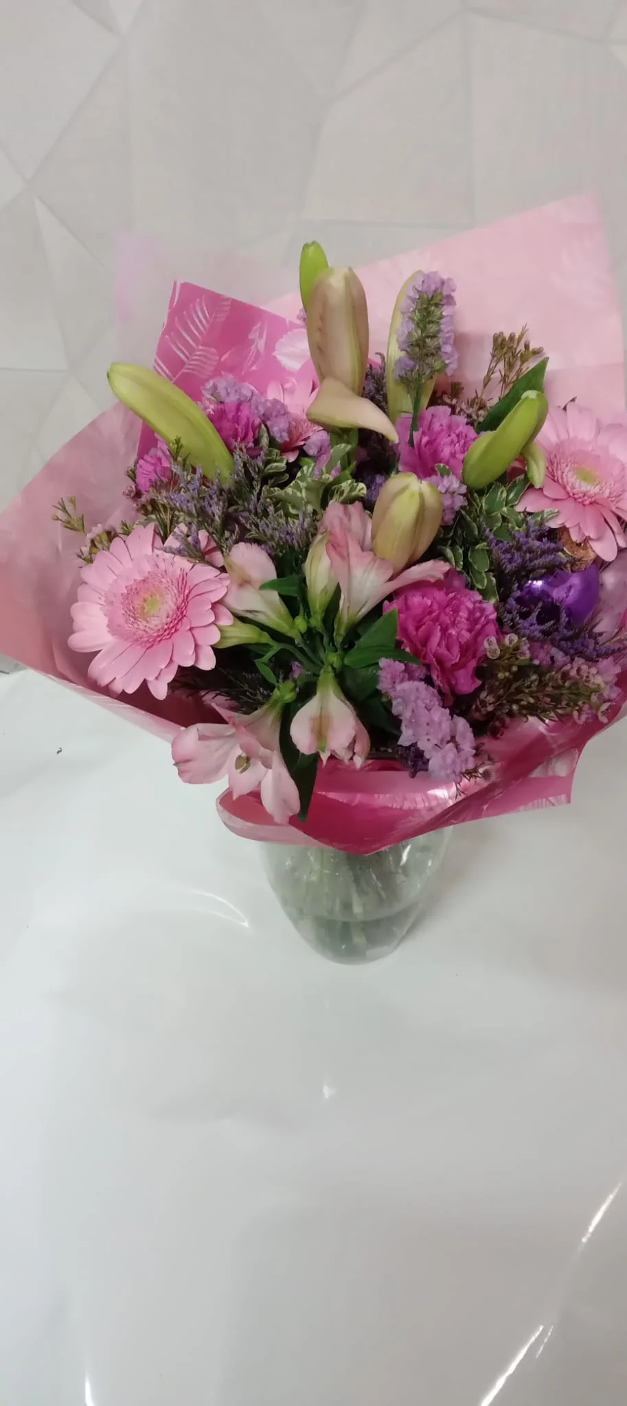 bouquet du fleuriste rose, par Au Dipladenia, fleuriste à Lille