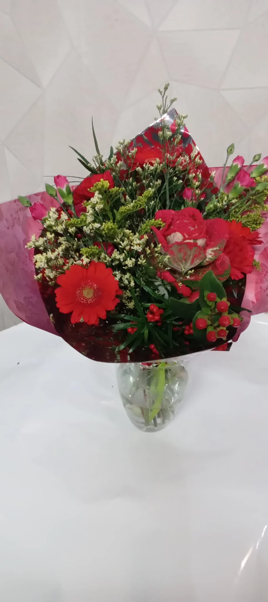 bouquet du fleuriste rouge, par Au Dipladenia, fleuriste à Lille