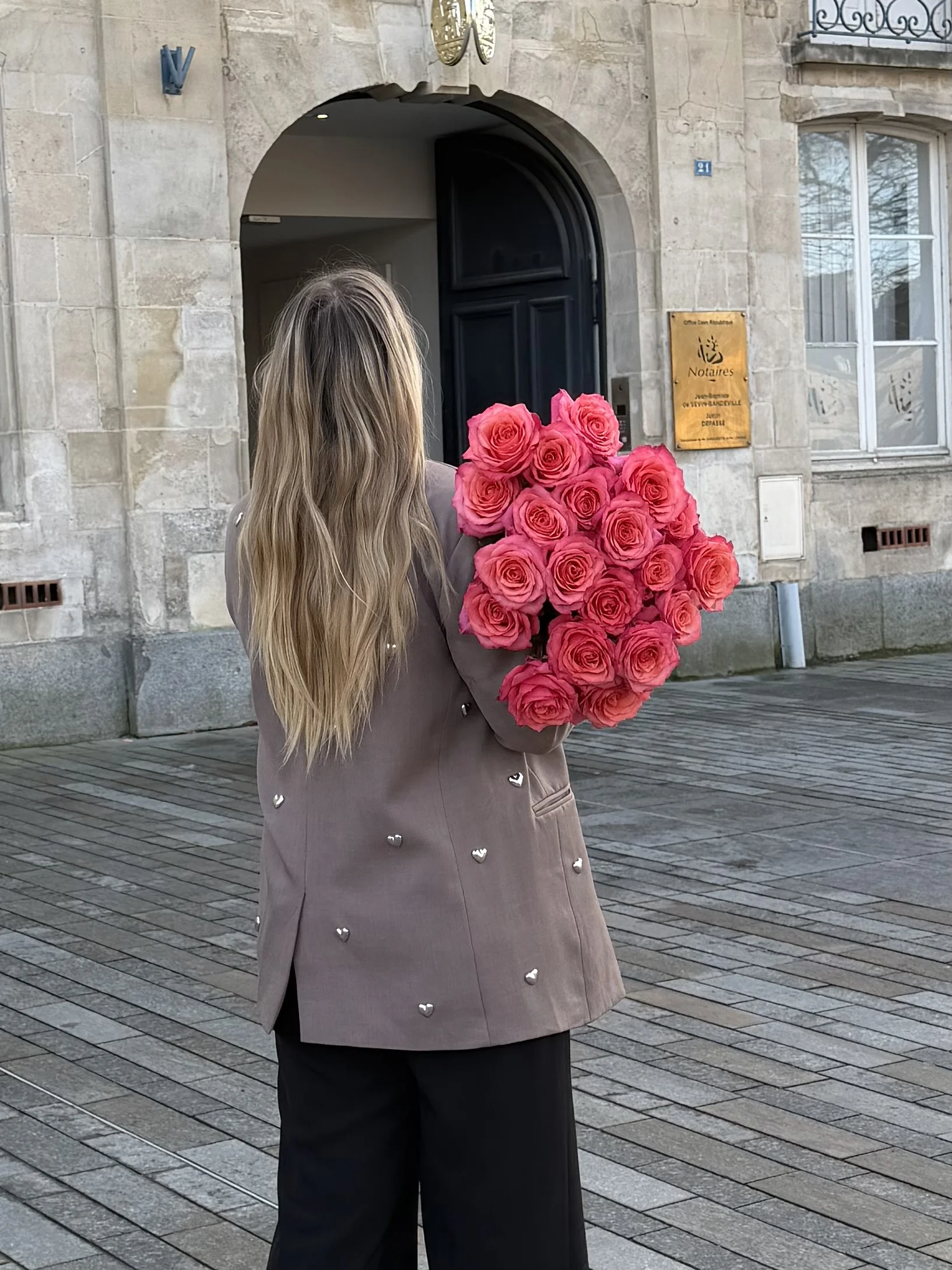 Bouquet de Roses roses, par Fleurs d’élégance, fleuriste à Caen