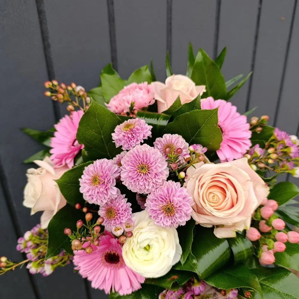Bouquet Hiver rose, par La Grange champêtre, fleuriste à Berneville