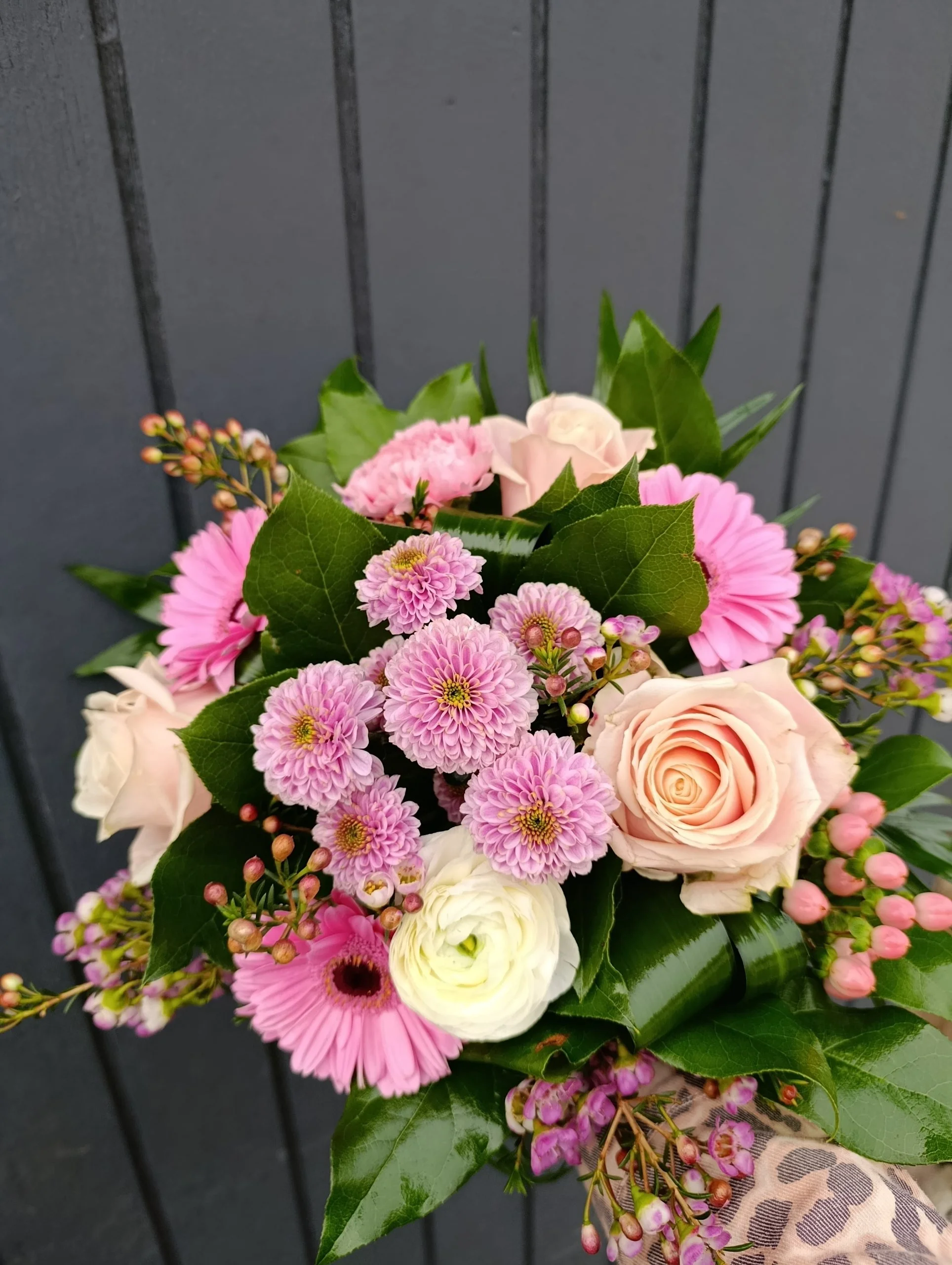 Bouquet Hiver rose, par La Grange champêtre, fleuriste à Berneville