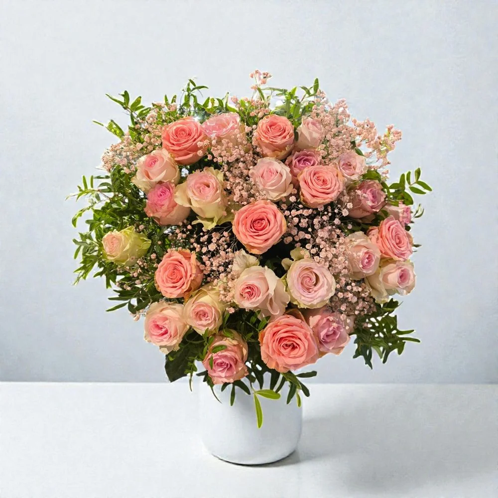 Bouquet de Roses roses, par Les fleurs de Mila, fleuriste à Londerzeel