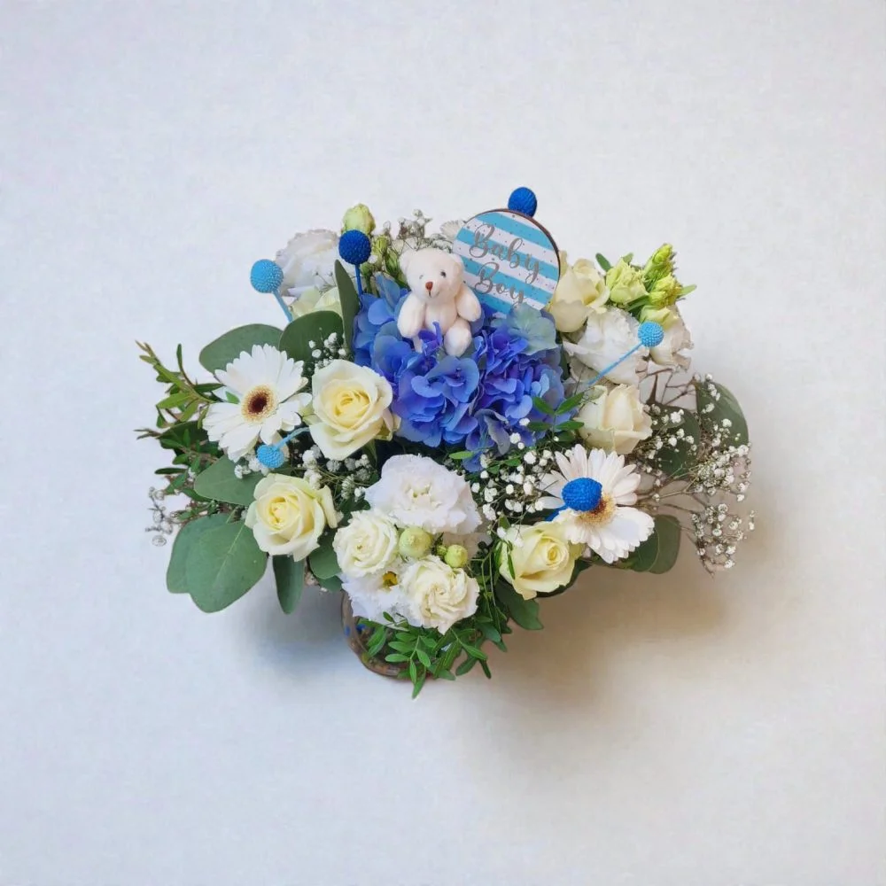 Bouquet Naissance, par Les fleurs de Mila, fleuriste à Londerzeel
