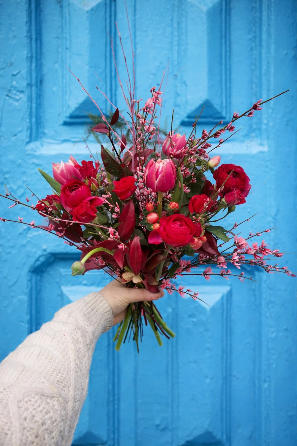 Bouquet « amour » Saint-Valentin (petit format), par Atelier Cotylédon, fleuriste à Quimper