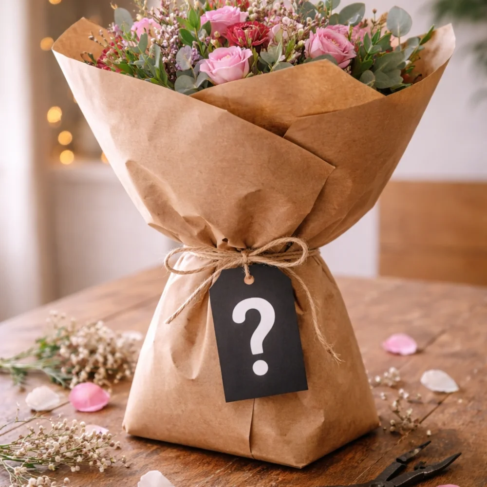 Bouquet Mystère, par Atelier Cotylédon, fleuriste à Quimper